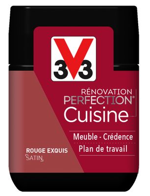 Peinture de rénovation cuisine finition satinée rouge extrème 75 ml V33
