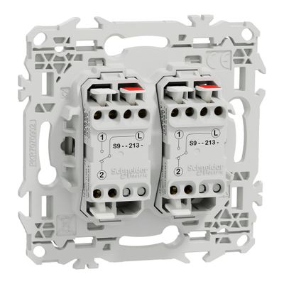 Double interrupteur va-et-vient ou poussoir à levier Odace 2025 blanc - SCHNEIDER ELECTRIC