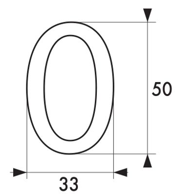 Chiffre 0 adhésif hauteur 50 mm ABS doré THIRARD
