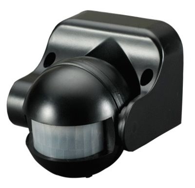 Détecteur de mouvements IP44 180° 12 mètres noir - GAO