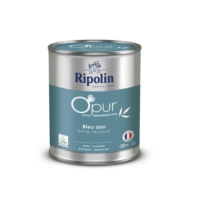Peinture O'PUR Satin BLEU ALOR 2 L - RIPOLIN