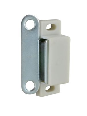 Loqueteaux magnétiques rectangulaire 4 kg blanc gache 2 trous par 10