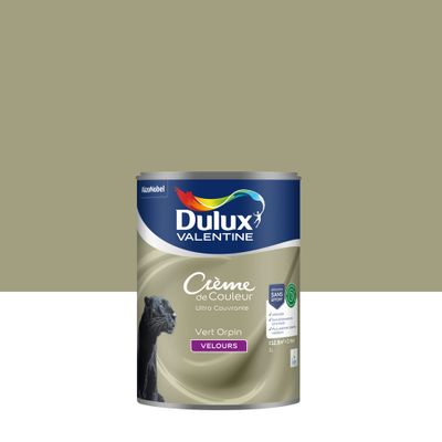 Peinture crème de couleur Vert Orpin velours 1L - DULUX VALENTINE