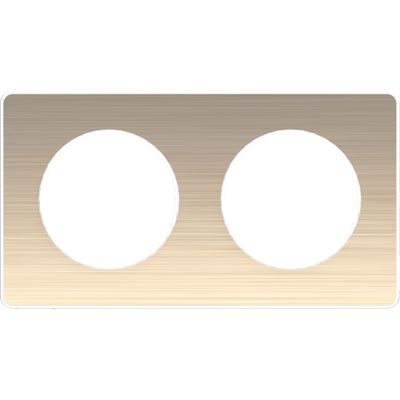 Plaque de finition 2 postes bronze brossé/ blanc - Odace 2011 Touch SCHNEIDER ELECTRIC