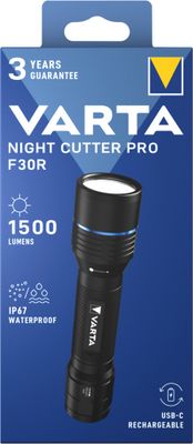 Lampe torche LED puissante rechargeable 1500 lumens - Night Cutter VARTA