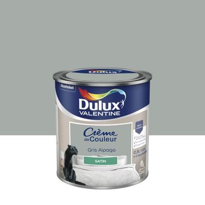 Peinture Crème de Couleur Gris Alpaga satin 0,5 L - DULUX VALENTINE