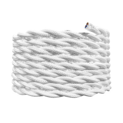 Câble électrique tissu torsadé blanc 3m - TIBELEC