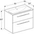 Meuble de salle de bains Selva 2 tiroirs L80 x H65 x P50 cm panneau de particules chêne - GEBERIT