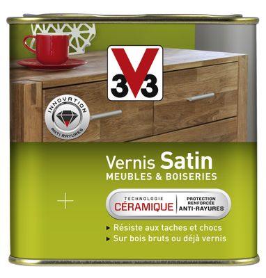 Vernis satin meubles et boiseries chêne clair 0,5 L - V33
