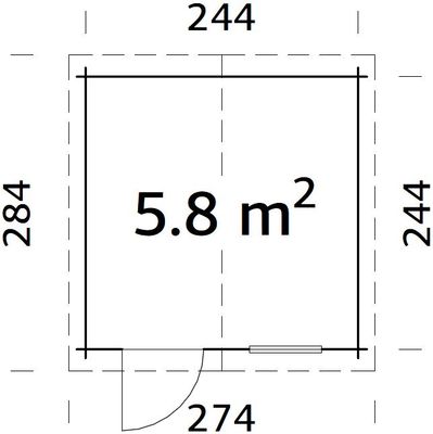 Abri de jardin en bois Katia - ép.19 mm - 7,8 m² hors-tout - Livraison à domicile incluse - WHITE WOOD