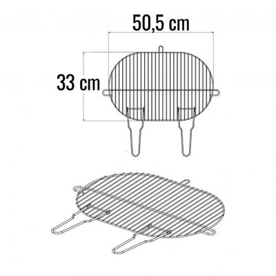 Grille de barbecue simple 50 x 33 cm pour Corfou SOMAGIC