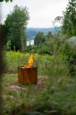 Brasero de cuisson sans fumée Z1 corten avec grille acier ARTISS