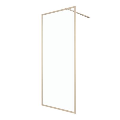 Paroi de douche latérale fixe 90x200 cm profilé or verre transparent 6 mm Golden Edge - AURLANE