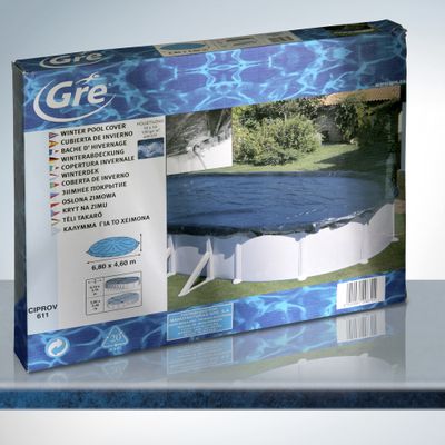 Bâche d'hivernage pour piscine ovale de L 610 x l 375 cm