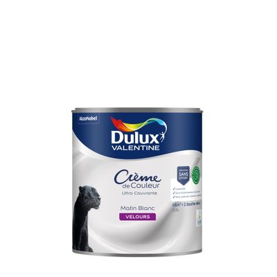Peinture crème de couleur Matin Blanc velours 0,5L - DULUX VALENTINE