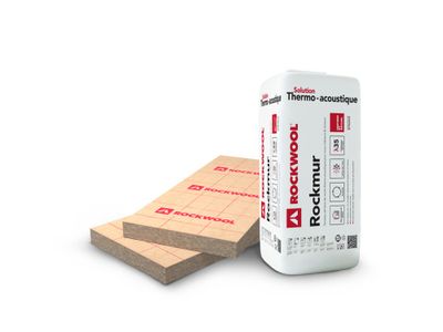 Panneau de laine de roche Rockmur kraft - Épaisseur 40 mm - l.0,60 x L.1,35 m ROCKWOOL