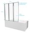 Pare-baignoire pivotant 3 volets chromé 143 x 125 cm AURLANE