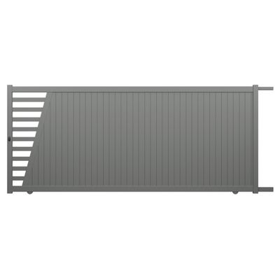 Portail coulissant aluminium PIVOINE l.4,10 x H.1,78 m gris alu livraison directe à domicile GARDEN GATE