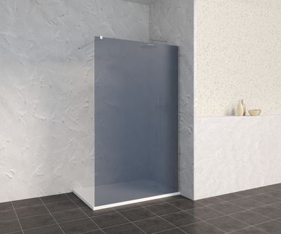 Paroi de douche à l'italienne 120x200 cm profilé chrome verre fumé 8 mm Signature - OCEA
