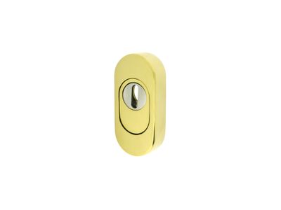 Rosaces de porte ovales de sécurité à cylindre acier poli ALPERTEC