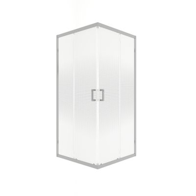 Accès d'angle coulissant 90x90x195 cm profilé chrome verre sérigraphié 6 mm Serenity - OCEA