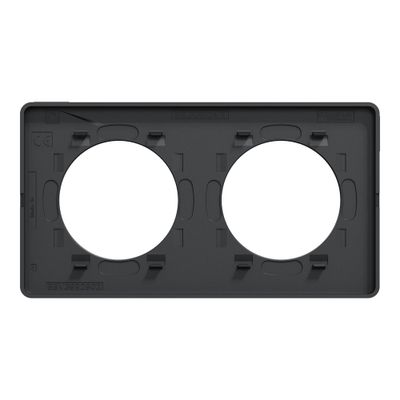 Plaque de finition 2 postes aluminium/ anthracite - Odace Touch SCHNEIDER ELECTRIC