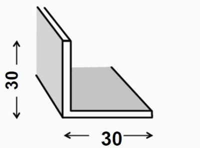 Cornière égale PVC blanc 30 x 30 mm 2,60 m CQFD
