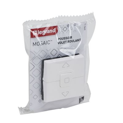 Interrupteur volet roulant encastrable 3 boutons 2 modules Blanc - Mosaic LEGRAND