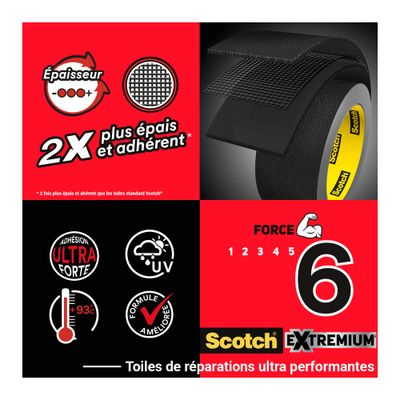 Ruban adhésif de réparation Extremium 25 m x 48 mm noir - SCOTCH