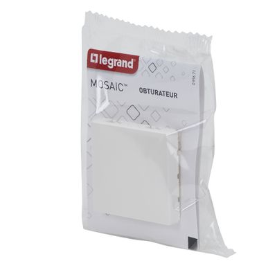 Obturateur 2 modules finition blanche Mosaic LEGRAND