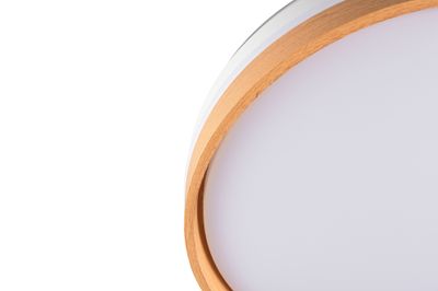 Ventilateur de plafond à pales rétractables LED + télécommande Blanc/bois Ø106cm - Volda REALITY