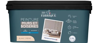 Peinture mur et boiserie Blanc Crème mat 2,5 L - LA FABRIQUE