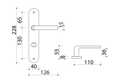 Poignées de porte Tignes aluminium argent à condamnation ALPERTEC