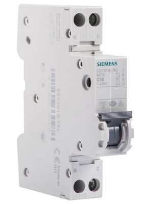 Disjoncteur 16A phase+neutre raccordement à vis - SIEMENS