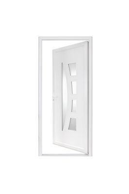 Porte d'entrée Berlin pvc blanc poussant droit 215 X 90 cm CLOSY