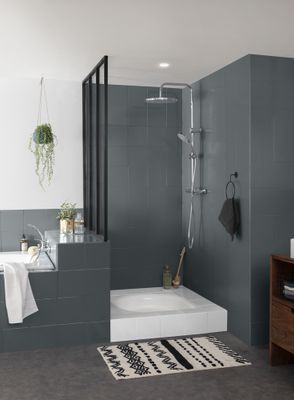 Peinture de rénovation pour salle de bain gris anthracite finition satinée 0,75L - V33