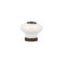 Bouton de meuble rond blanc porcelaine vieux laiton diamètre 31 mm par 4 REI
