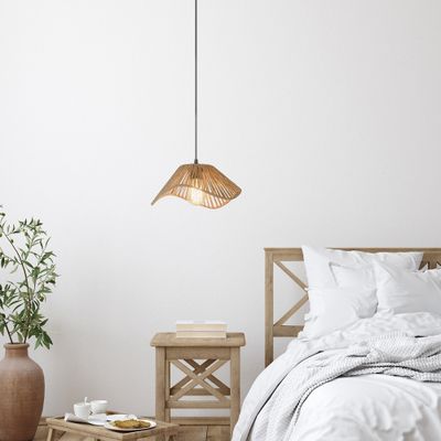 Suspension noir et naturel E27 15W Ø28 Sahara - COREP