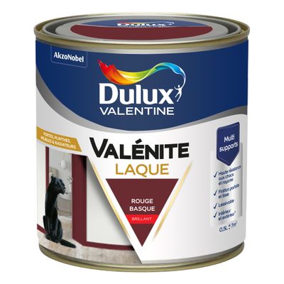 Peinture Boiseries Laque Acrylique Valénite Brillant Rouge Basque 0,5 L  - DULUX VALENTINE