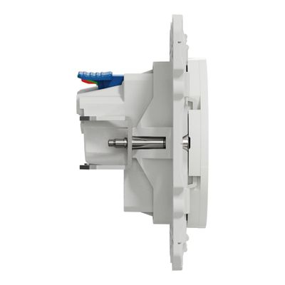 Prise affleurante 2 pôles + terre avec griffes blanc - Odace 2011 SCHNEIDER ELECTRIC