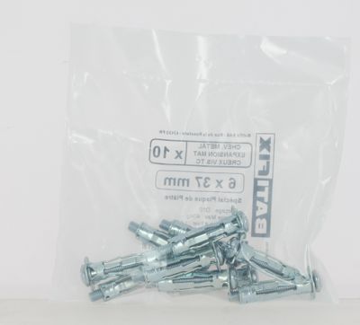 Chevilles métal expansion plaque de plâtre vis tête cylindrique diamètre 6 x 37 mm par 10 BATIFIX