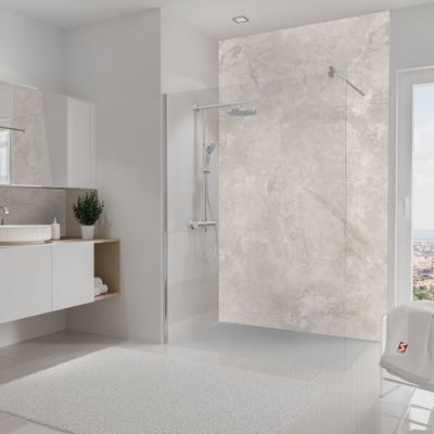 Panneau mural de douche 150x255 cm marbre greige DécoDesign Softtouch - SCHULTE