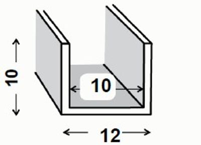 Profilé U PVC blanc 10 x 12 x 10 x 1 mm intérieur 10 mm 2,60 m CQFD