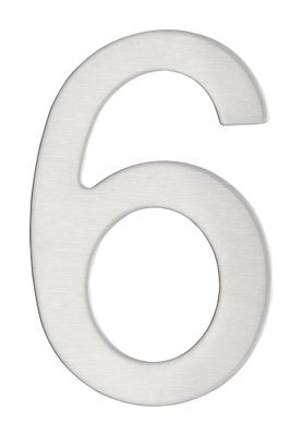 Chiffre 6 adhésif hauteur 76 mm inox THIRARD