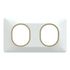 Plaque de finition 2 postes horizontal blanc/ laiton - Ovalis SCHNEIDER ELECTRIC