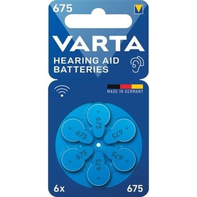 Piles auditives 675 par 6 - VARTA