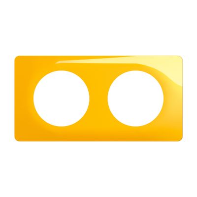 Plaque de finition 2 postes Jaune safran - Céliane LEGRAND