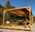 Pergola autoportante en bois traité thermachauffé avec ventelles mobiles sur toit L 6,14 x l 3,41 x h 2,17 m, Livraison à domicile incluse - HABRITA
