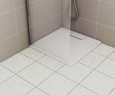 Receveur de douche 90x90 cm résine blanc brillant Island - OCEA