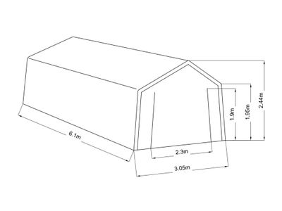 Abri jardin en toile renforcée verte avec toit 2 pentes 18,60 m², Livraison à domicile incluse - HABRITA